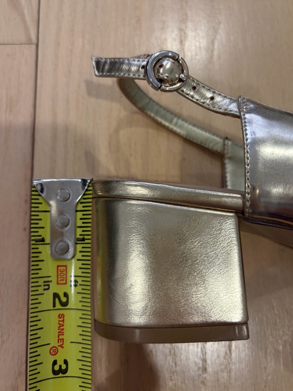 Aldo Metallic Gold Block Heel Slingbacks - Picture 4 of 8
